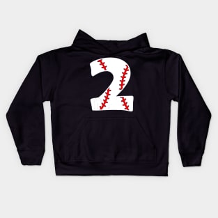 Kids 2 Years Old Birthday Baseball Kids Hoodie